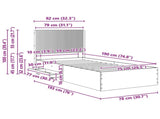 Bed Frame with Storage and Headboard Black 75 x 190 cm 3414166