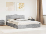 Storage Bed Concrete Grey 150 x 200 cm Engineered Wood 3413495