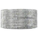 Garden Raised Bed Silver 140x140x68 cm Galvanised Steel 319092