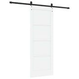 Sliding Door ORKDAL 78 x 202 cm Engineered Wood White and Black 3450263