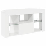 Corner LED TV Cabinet High gloss White 100 x 40 x 50 cm 889799