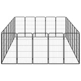 24-Panel Dog Playpen Black 50x100 cm Powder-coated Steel 3115962
