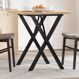 Dining Table X-Frame 70x70x75.5 cm Solid Wood Pine and Steel 3282759
