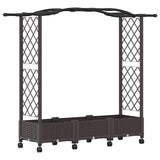 Raised Bed with Trellis and Wheels Brown 169 x 40 x 129 cm PP 3423096