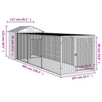 ZNTS Chicken Cage with Run Anthracite 117x405x123 cm Galvanised Steel 3189069