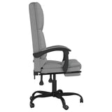 Massage Reclining Office Chair Light Grey Fabric 349806