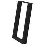 Dining Table Legs U-Shaped 2 pcs Black 60x cm Steel 4012788