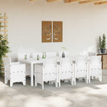 Garden Dining Set 11 pcs White Polt rattan 3378602