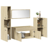 ZNTS 4 Piece Bathroom Furniture Set Sonoma Oak Engineered Wood 3324991