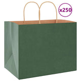 Paper Bags 250 pcs with Handles Green 32x22x24 cm 4101735