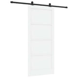 Sliding Door White and Black 93 x 211 cm Solid Pine Wood 3333377