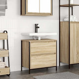 Bathroom Basin Cabinet with Drawers Sonoma Oak 60x34.5x60 cm 861883