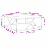 Coffee Table Black Oak 100 x 100 x 40 cm Engineered Wood 882771