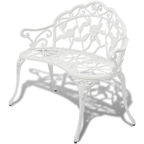 Garden Bench 100 cm Cast Aluminium White 42167