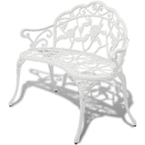 Garden Bench White Cast Aluminium and Cast Iron 100 cm Durable 42167