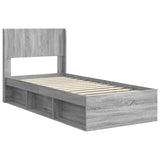 Bed Frame with Storage and Headboard Grey Sonoma 75 x 190 cm 3414272