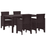 Garden Dining Set 5 pcs Brown Polt rattan 3378699
