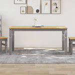 ZNTS Dining Table Corona Grey 160x80x75 cm Solid Wood Pine 4005718