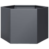 ZNTS Garden Planter Anthracite Hexagon 69x60x45 cm Steel 851124