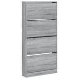Shoe Cabinet with 4 Flip-Drawers Grey Sonoma 80x21x163.5 cm 3214369
