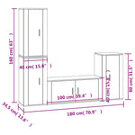 4 Piece TV Cabinet Set White Engineered Wood 3188590