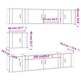 7 Piece TV Cabinet Set Sonoma Oak Engineered Wood 3188665