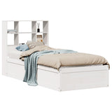 Bed Frame without Mattress White 90x190 cm Single Solid Wood Pine 3323477