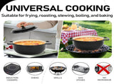 Cast iron 5QT cooking pot - Pure black - includes two silicone gloves - Enamel pot 84744253