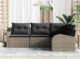 Garden Sofa Set Grey Poly Rattan 3346019