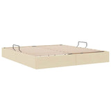 Storage Bed with Mattress Creme 160 x 200 cm Fabric 3370026