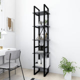 5-Tier Book Cabinet Grey 40x30x175 cm Engineered Wood 3081970