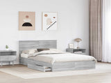 Storage Bed Grey Sonoma 135 x 190 cm Engineered Wood 3408471