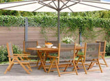 Reclining Folding Chairs 6 pcs Grey Solid Wood Acacia 3214533