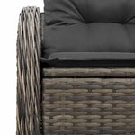 Garden Sofa with Cushion Grey 121 x 62 x 69cm Poly Rattan 42006714