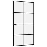 Interior Door Black 102x201.5 cm Tempered Glass&Aluminium 153665
