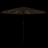 Garden Parasol with LEDs and Steel Pole Brown 388x388x248 cm 4005123