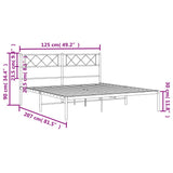Metal Bed Frame without Mattress with Headboard White 120x200cm 372324