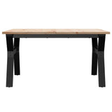 Coffee Table Y-Frame 90x90x45 cm Solid Wood Pine and Steel 3282709
