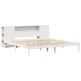Bookcase Bed without Mattress White 180x200 cm Super King Solid Wood Pine 3322823