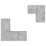 4 Piece TV Wall Units Concrete Grey Engineered Wood 3216431
