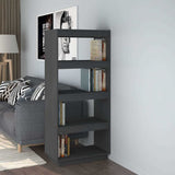 Book Cabinet/Room Divider Grey 60x35x135 cm Solid Wood Pine 810871