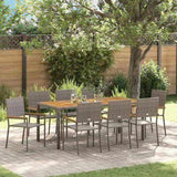 Garden Dining Set 9 pcs Grey Poly Rattan 3365413