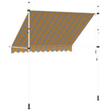 43227 Manual Retractable Awning 250 cm Yellow and Blue Stripes