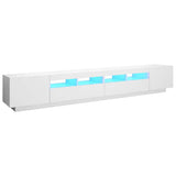 TV Cabinet with LED Lights White 260x35x40 cm 3081915