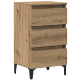 Bed Cabinet with Metal Legs Artisan Oak 40x35x69 cm 856426