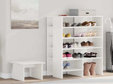 Shoe Cabinet with Shelf 2 pcs White Engineered Wood 8000380