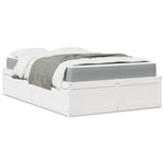 Bed with Mattress White 120x190 cm Small Double Solid Wood Pine 3281953