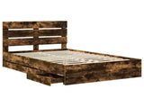 Bed Frame with Drawer Smoked Oak 120 x 190 cm Engineer Wood 3411851