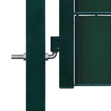 Fence Gate PVC and Steel 100x164 cm Green 145230
