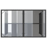 2 Piece Garden Dining Set with Cushions Black Poly Rattan 366329